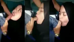 Hijabers Ketagihan Peju Sepong Kontol