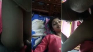 A xxx desi MMS of an amateur girl enjoying her first dick