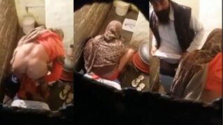 Desi Punjabi couple fucks in the public bathroom