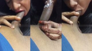 Mature aunt records her blowjob MMS sucking a young dick