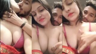 Perverted Devar presses his nude Bhabhi’s milky boobs
