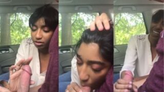 Tamil girl’s blowjob MMS from a car with her white BF