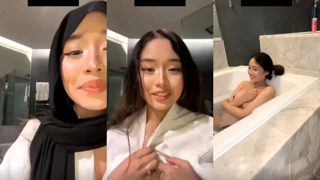Riha Bigo Cantik Private Live Mandi Telanjang di Bathtub